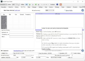 Smart Forex Tester connects to MetaTrader 